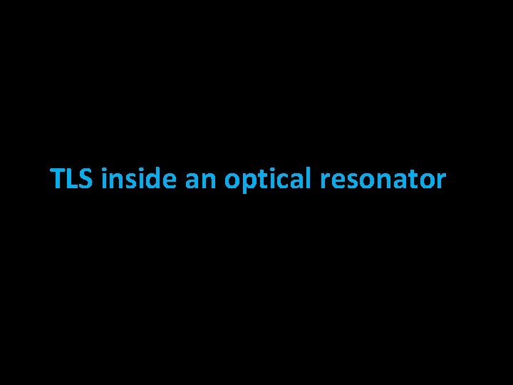 TLS inside an optical resonator 