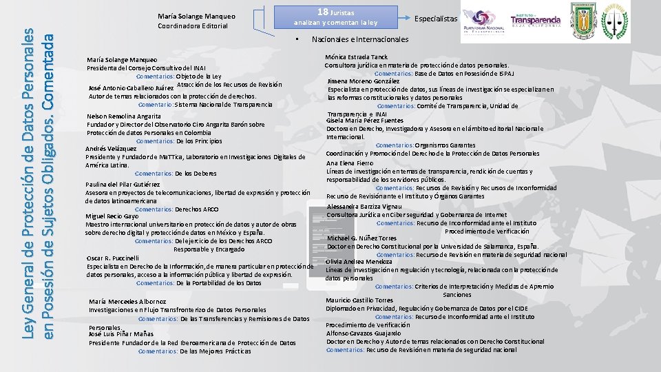 Ley General de Protección de Datos Personales en Posesión de Sujetos Obligados. Comentada María