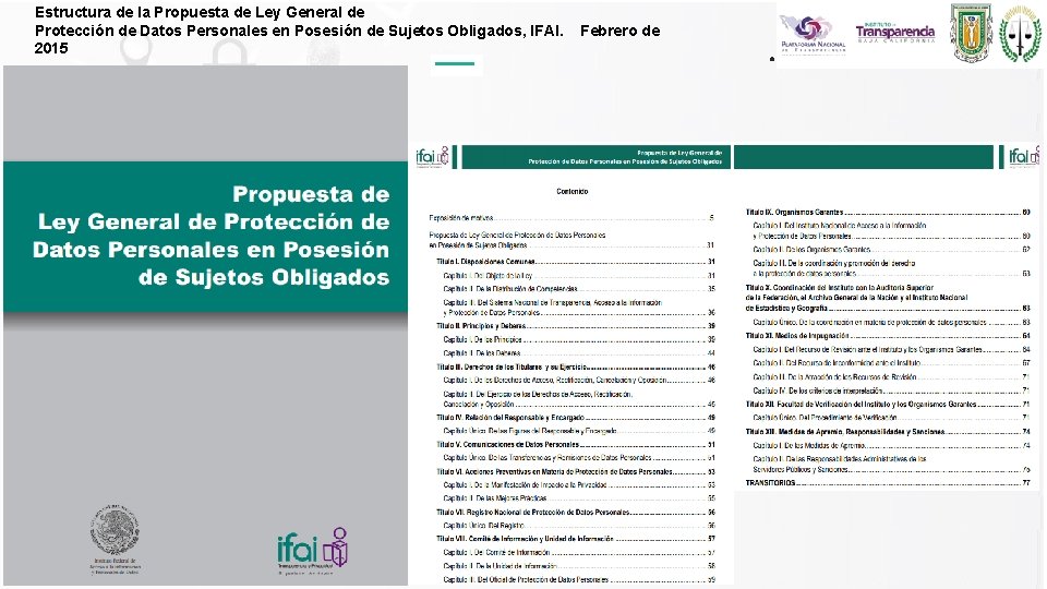 Estructura de la Propuesta de Ley General de Protección de Datos Personales en Posesión