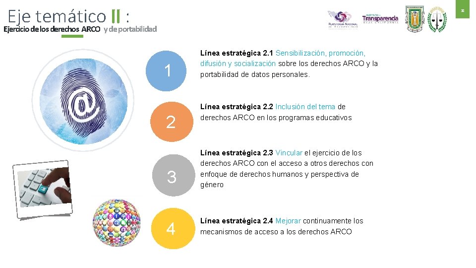 Eje temático II : Ejercicio de los derechos ARCO y de portabilidad 38 1
