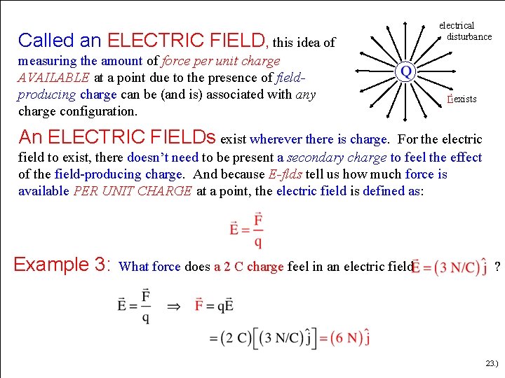 Called an ELECTRIC FIELD, this idea of measuring the amount of force per unit