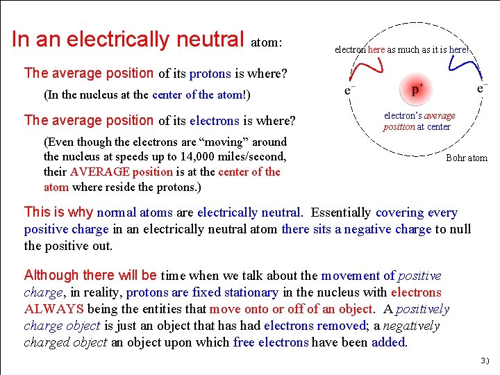 In an electrically neutral atom: electron here as much as it is here! The
