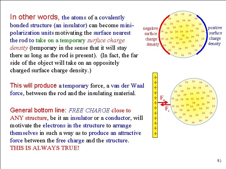 In other words, the atoms of a covalently bonded structure (an insulator) can become