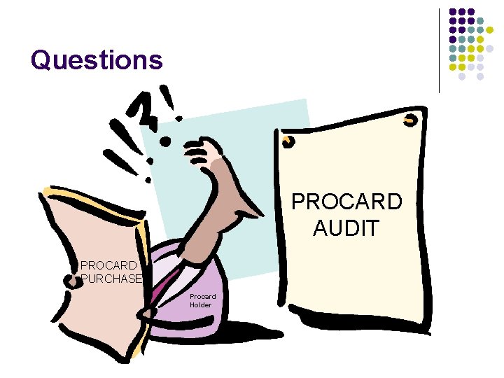 Questions PROCARD AUDIT PROCARD PURCHASE Procard Holder 