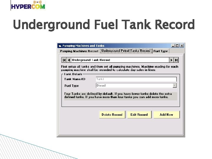 Underground Fuel Tank Record 