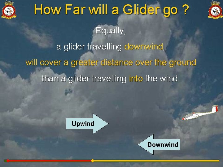 How Far will a Glider go ? Equally, a glider travelling downwind, will cover