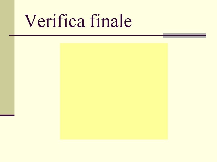 Verifica finale 