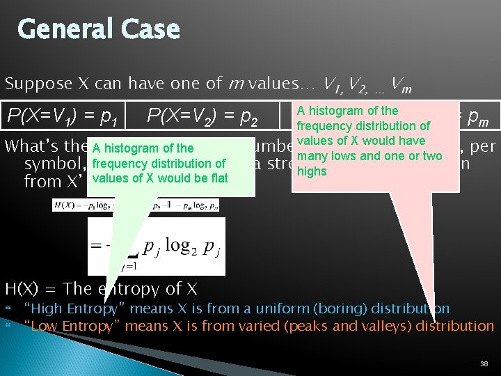 General Case Suppose X can have one of m values… V 1, V 2,