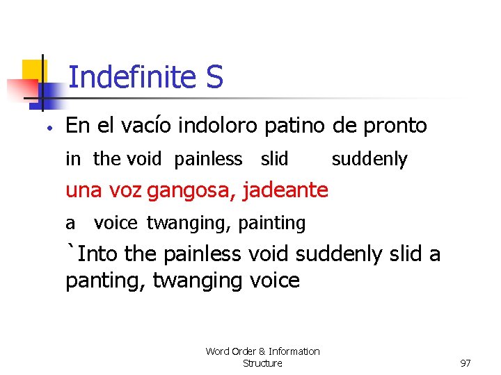 Indefinite S • En el vacío indoloro patino de pronto in the void painless Indefinite S • En el vacío indoloro patino de pronto in the void painless