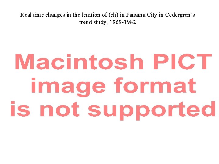 Real time changes in the lenition of (ch) in Panama City in Cedergren’s trend