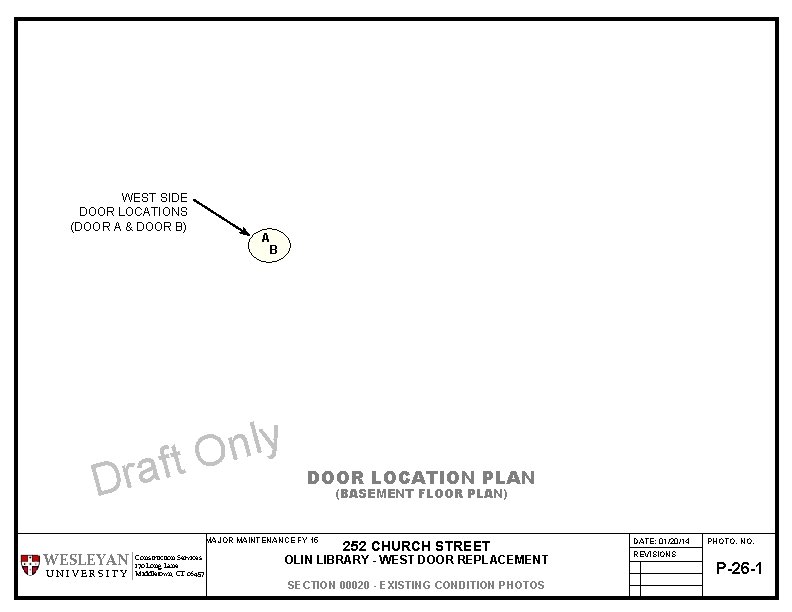 WEST SIDE DOOR LOCATIONS (DOOR A & DOOR B) A B y l n