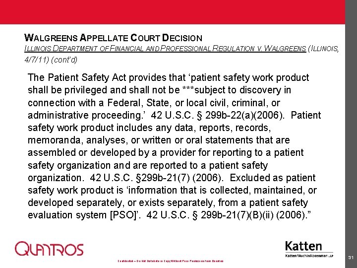 WALGREENS APPELLATE COURT DECISION ILLINOIS DEPARTMENT OF FINANCIAL AND PROFESSIONAL REGULATION V. WALGREENS (ILLINOIS,