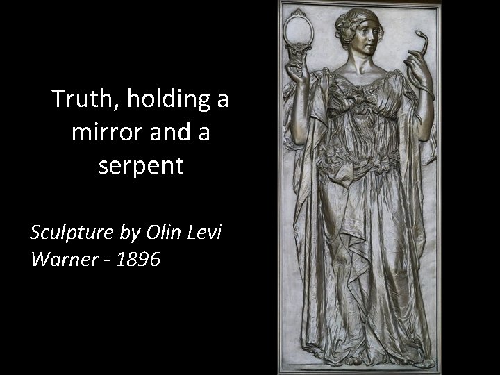 Truth, holding a mirror and a serpent Sculpture by Olin Levi Warner - 1896