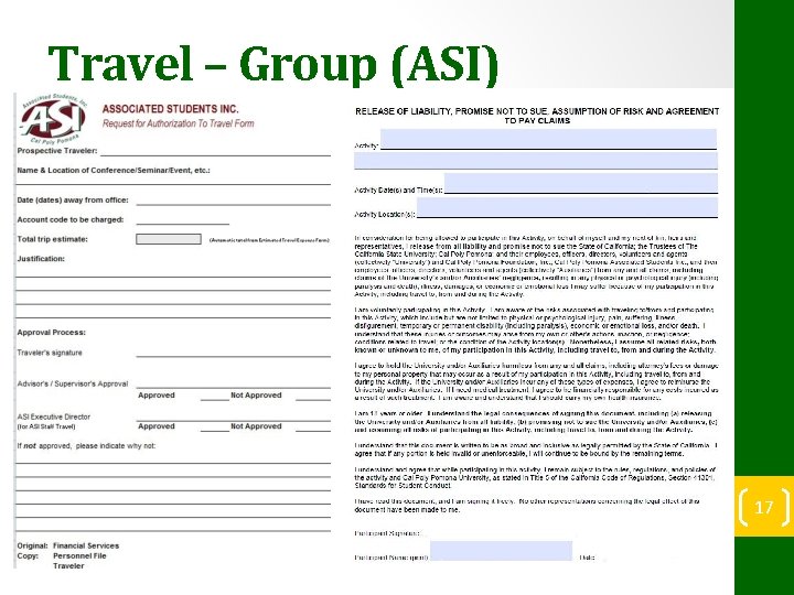 Travel – Group (ASI) 17 