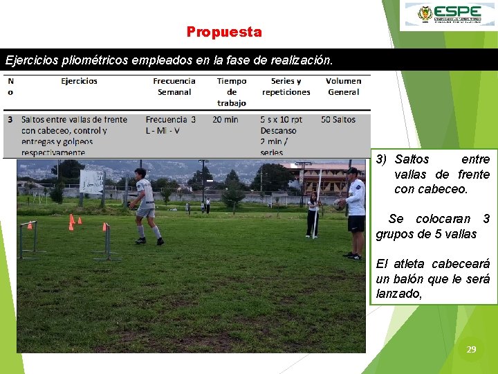 Propuesta Ejercicios pliométricos empleados en la fase de realización. 3) Saltos entre vallas de