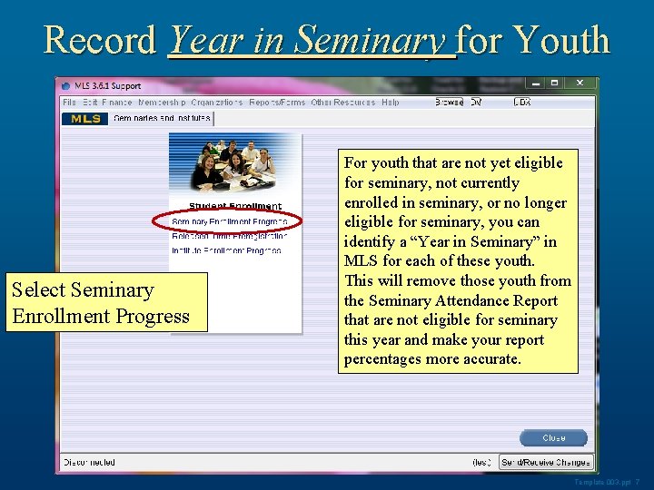 Record Year in Seminary for Youth Select Seminary Enrollment Progress For youth that are