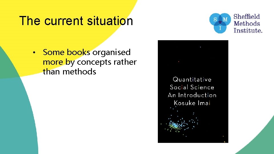 The current situation • Some books organised more by concepts rather than methods 