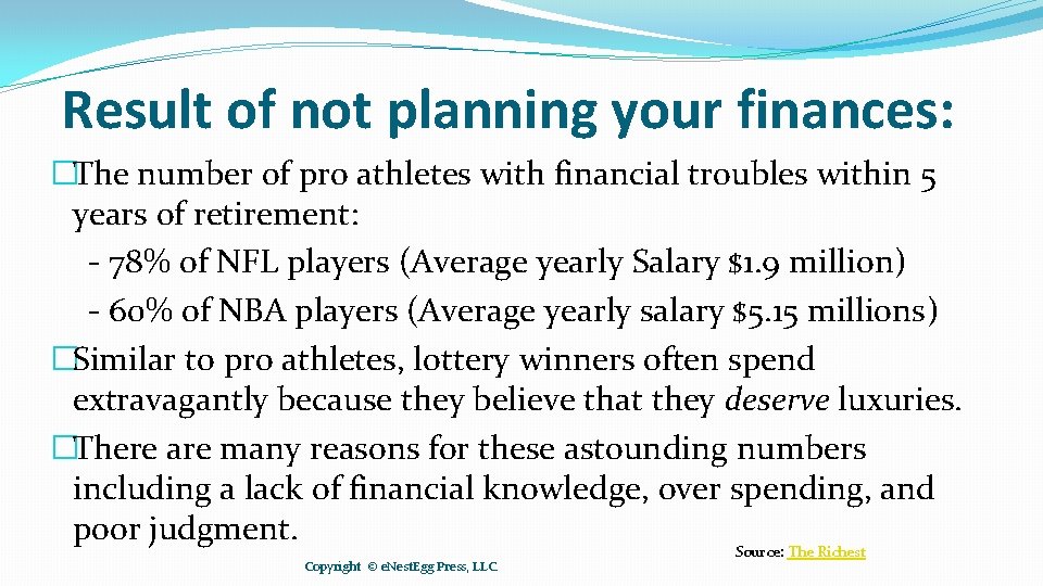 Result of not planning your finances: �The number of pro athletes with financial troubles