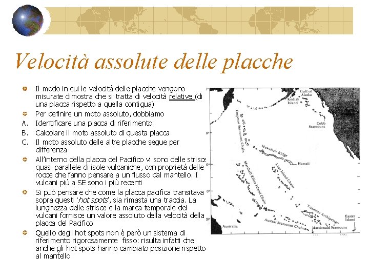 Velocità assolute delle placche Il modo in cui le velocità delle placche vengono misurate