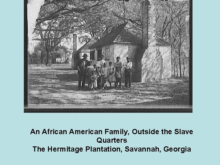 An African American Family, Outside the Slave Quarters The Hermitage Plantation, Savannah, Georgia 