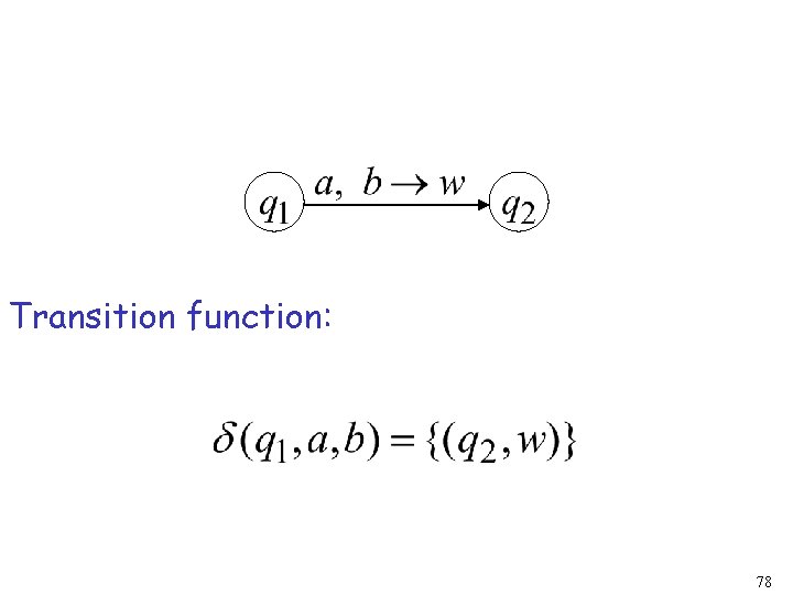 Transition function: 78 