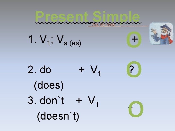Present Simple 1. V 1; Vs (es) 2. do + V 1 (does) 3. Present Simple 1. V 1; Vs (es) 2. do + V 1 (does) 3.