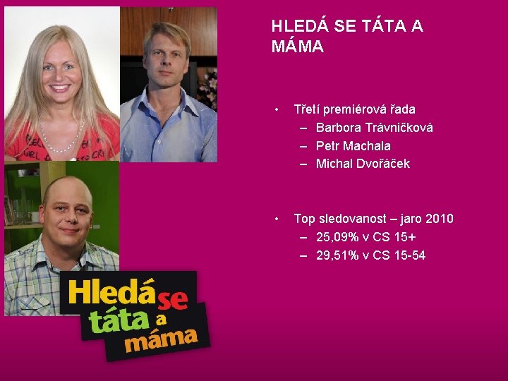 HLEDÁ SE TÁTA A MÁMA • Třetí premiérová řada – Barbora Trávničková – Petr