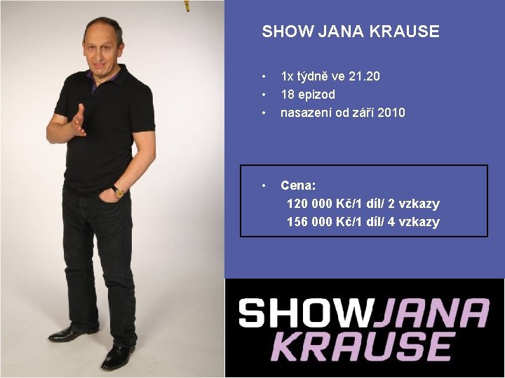 SHOW JANA KRAUSE • • • 1 x týdně ve 21. 20 18 epizod