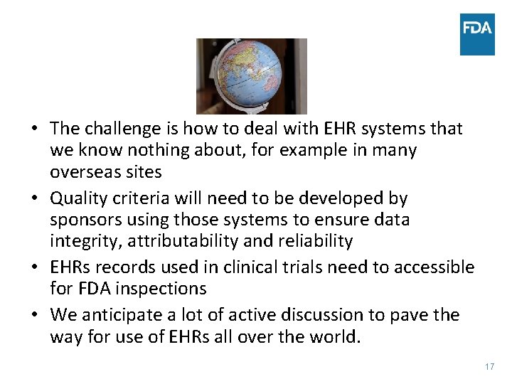  • The challenge is how to deal with EHR systems that we know