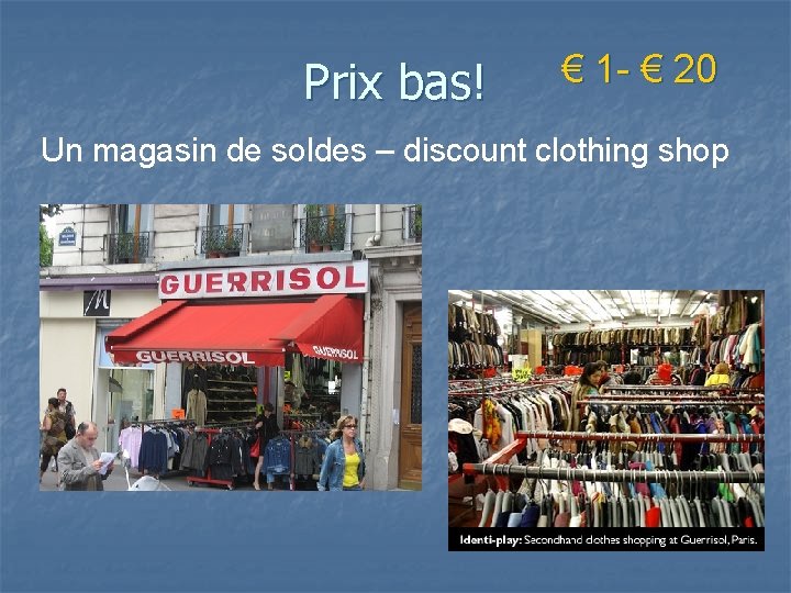 Prix bas! € 1 - € 20 Un magasin de soldes – discount clothing