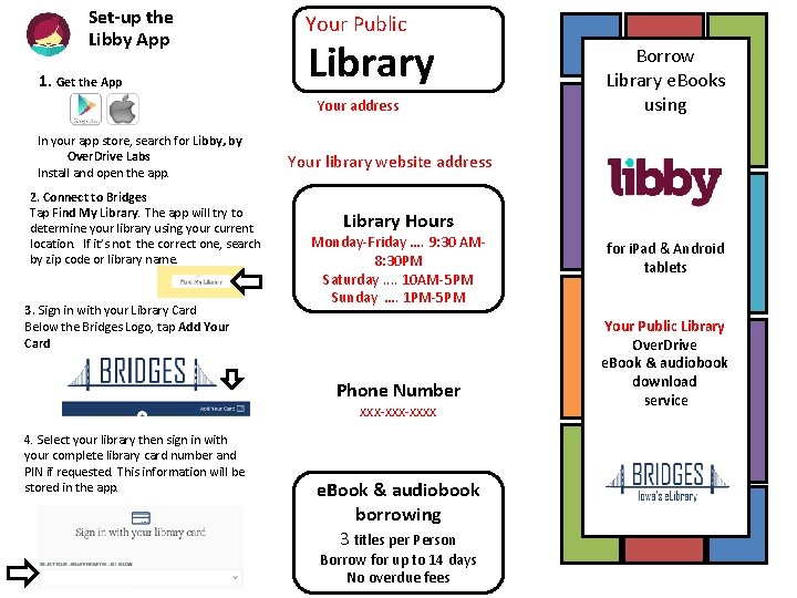 Set-up the Libby App 1. Get the App Your Public Library Your address In