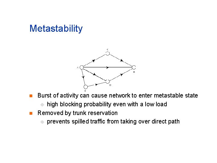 Metastability n n Burst of activity can cause network to enter metastable state u
