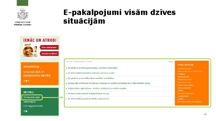 E-pakalpojumi visām dzīves situācijām 24 