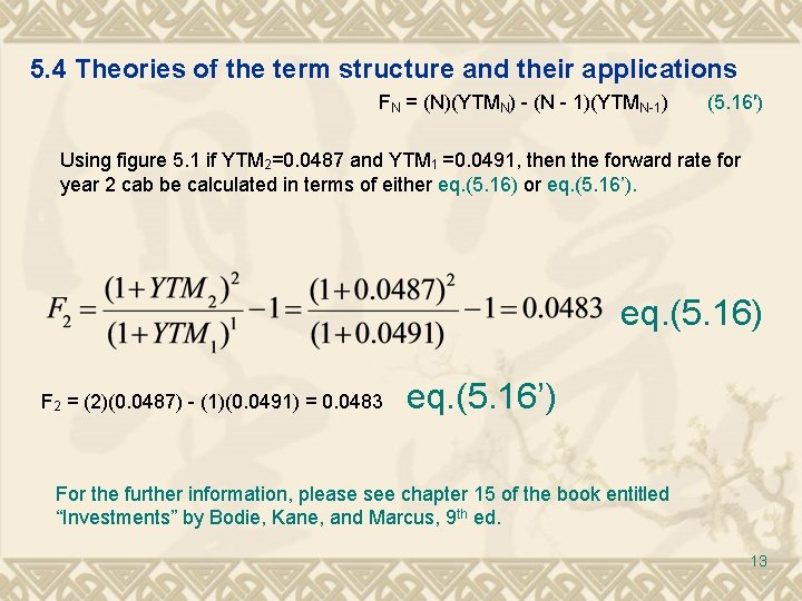 5. 4 Theories of the term structure and their applications FN = (N)(YTMN) - 5. 4 Theories of the term structure and their applications FN = (N)(YTMN) -