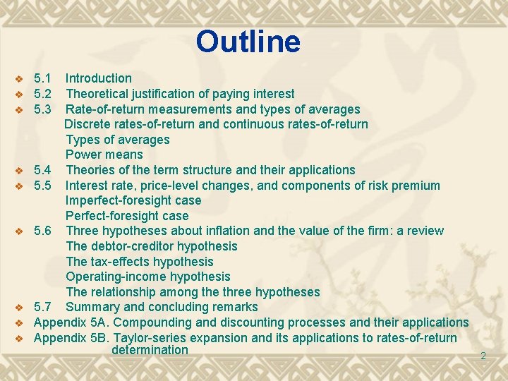 Outline v v v v v 5. 1 5. 2 5. 3 Introduction Theoretical Outline v v v v v 5. 1 5. 2 5. 3 Introduction Theoretical
