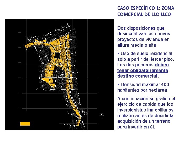 CASO ESPECÍFICO 1: ZONA COMERCIAL DE LLO LLEO Dos disposiciones que desincentivan los nuevos