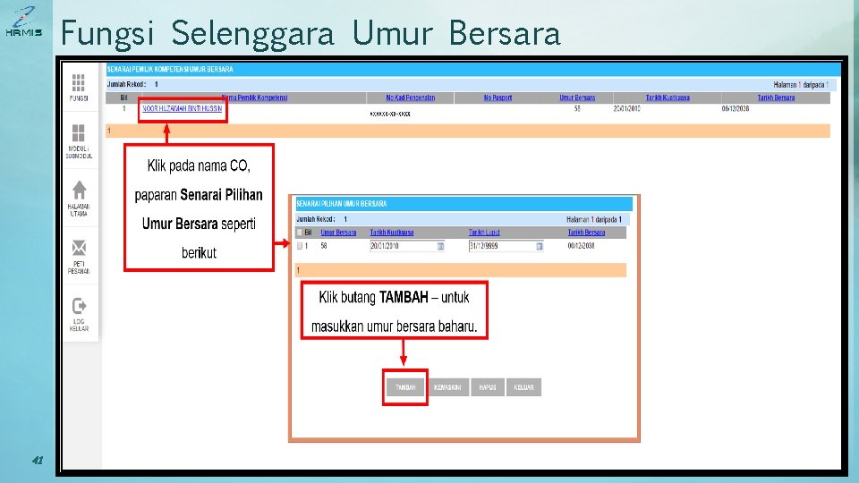 Fungsi Selenggara Umur Bersara 41 