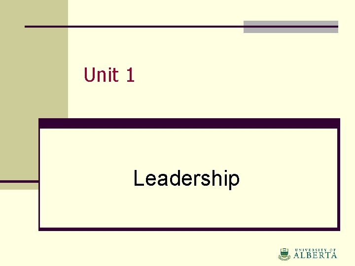 Unit 1 Leadership 