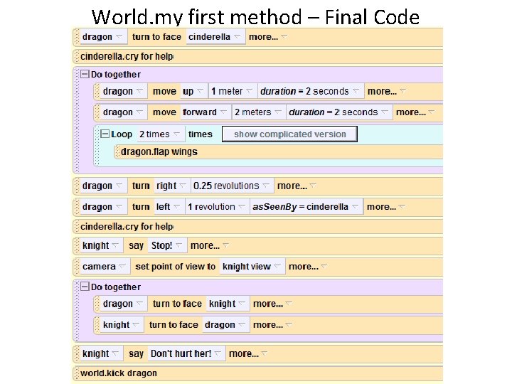 World. my first method – Final Code World. my first method – Final Code
