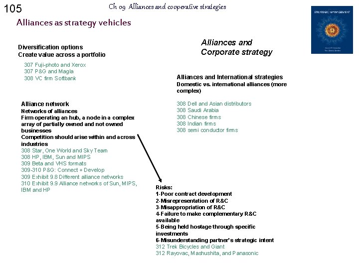 105 Ch 09 Alliances and cooperative strategies Alliances as strategy vehicles Diversification options Create