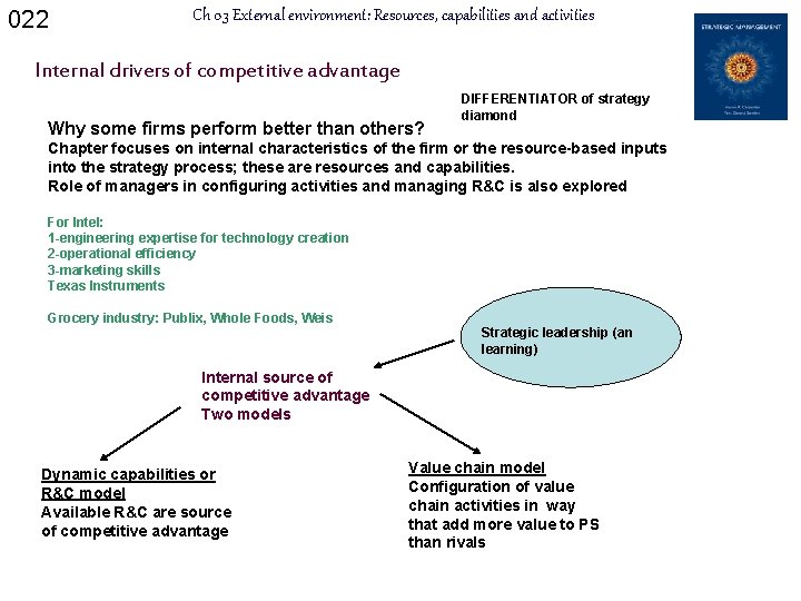 022 Ch 03 External environment: Resources, capabilities and activities Internal drivers of competitive advantage