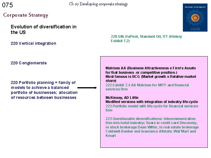 075 Ch 07 Developing corporate strategy Corporate Strategy Evolution of diversification in the US