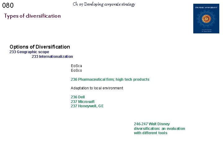 080 Ch 07 Developing corporate strategy Types of diversification Options of Diversification 233 Geographic