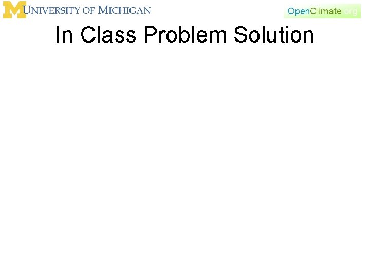 In Class Problem Solution 