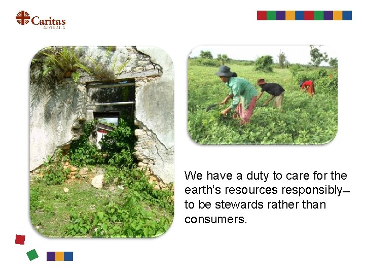 We have a duty to care for the earth’s resources responsibly to be stewards