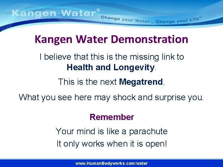 Kangen Water Demonstration I believe that this is the missing link to Health and