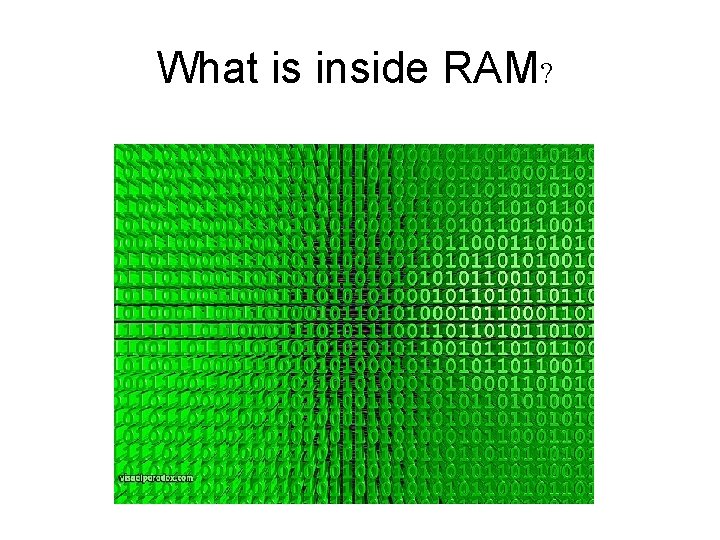 What is inside RAM? What is inside RAM?