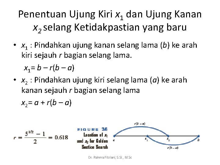 Penentuan Ujung Kiri x 1 dan Ujung Kanan x 2 selang Ketidakpastian yang baru