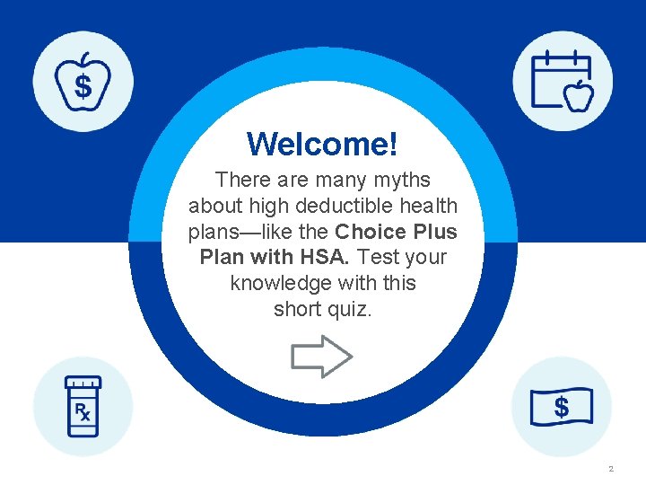 Welcome! There are many myths about high deductible health plans—like the Choice Plus Plan
