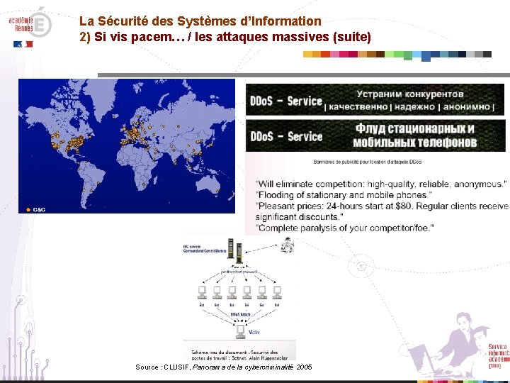 La Sécurité des Systèmes d’Information 2) Si vis pacem… / les attaques massives (suite)